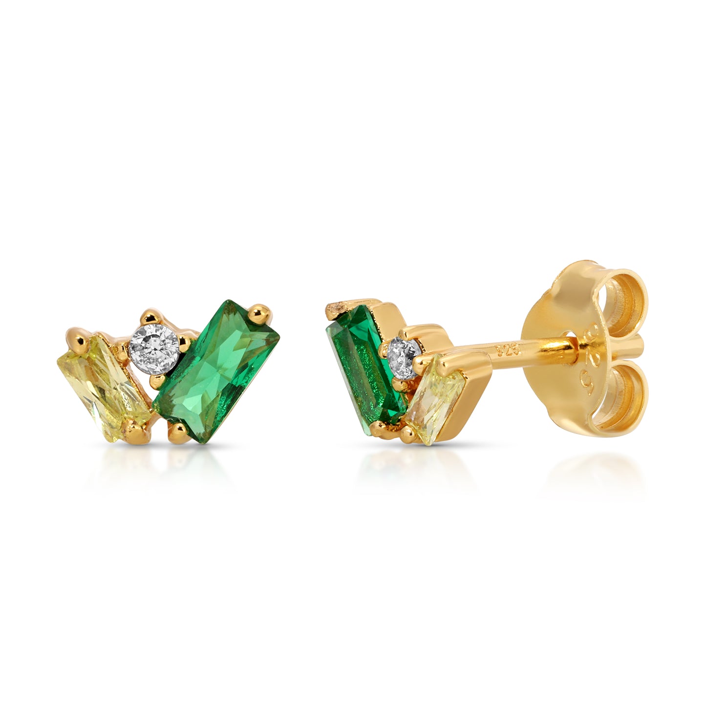 Olivia Green Cluster Stud Earrings