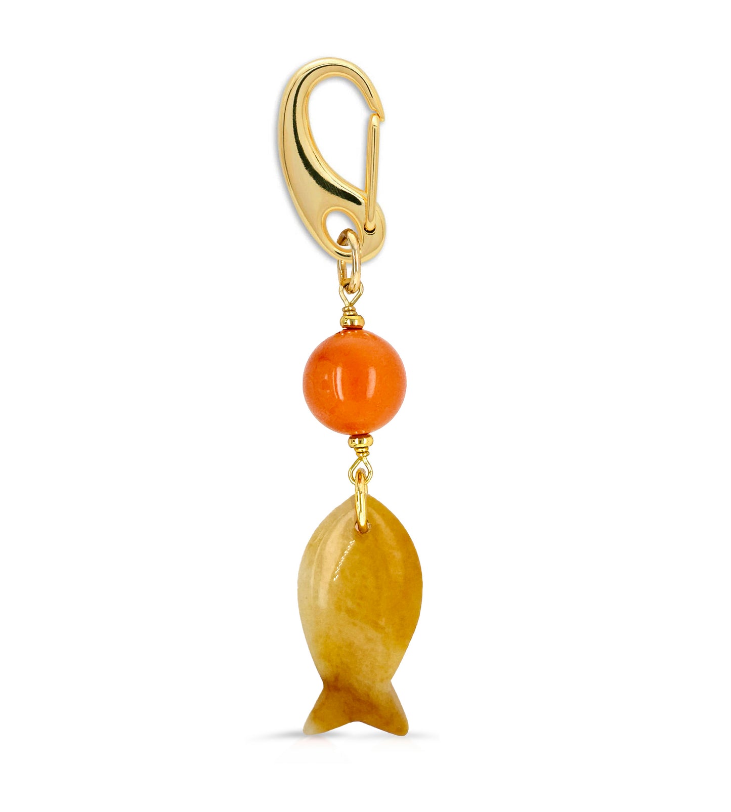 Sundream Yellow Jade Fish Bag Charm