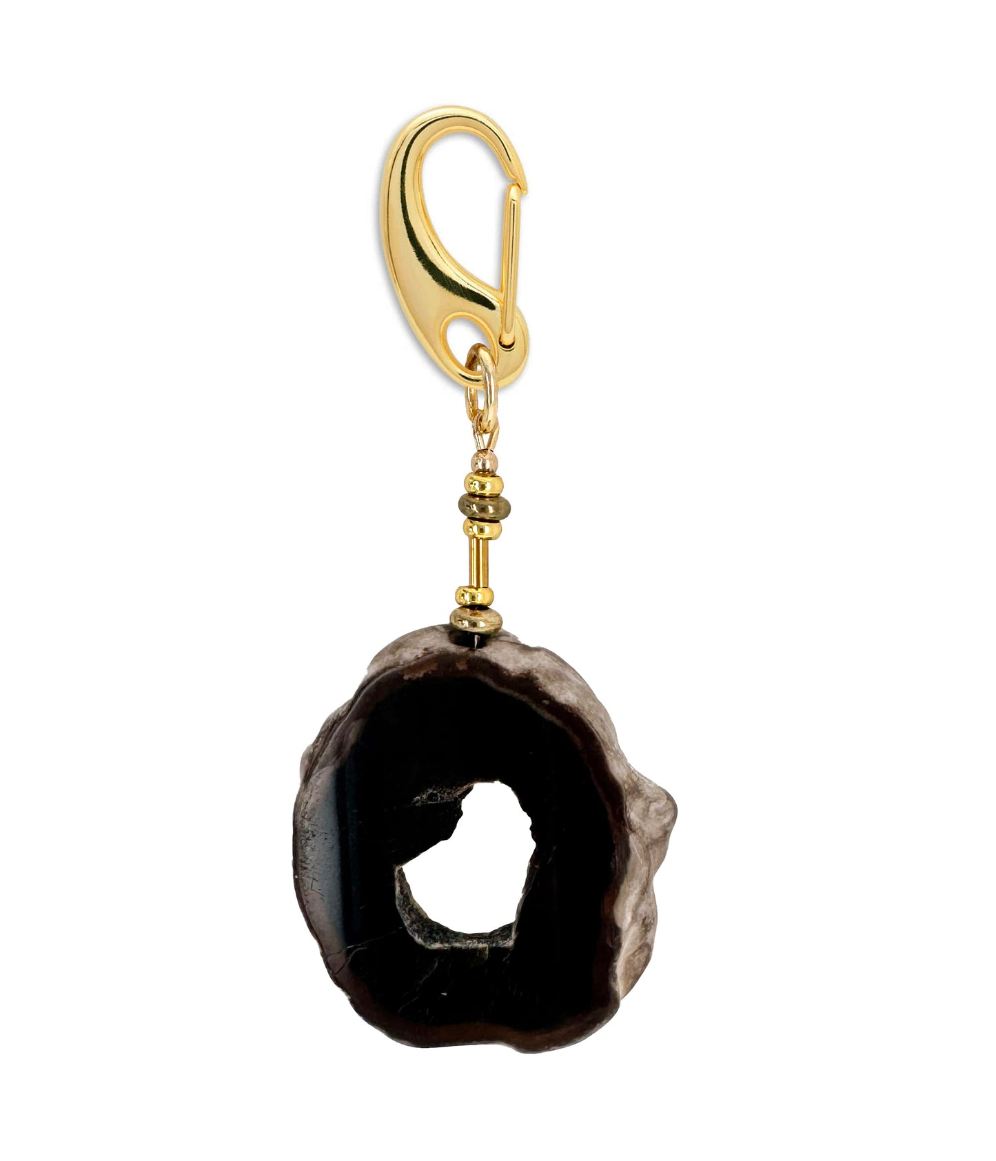 Slice of Life Black Agate Bag Charm