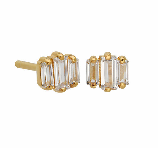 Deco Baguette Trio Studs