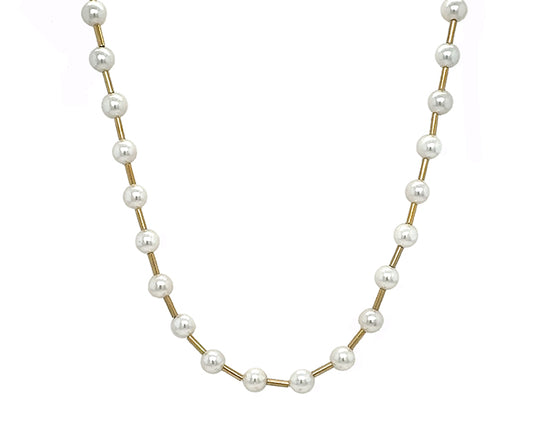 Gadot Beaded Necklace - Pearl