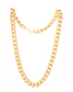 14k gold plated chunky cuban link statement chain necklace