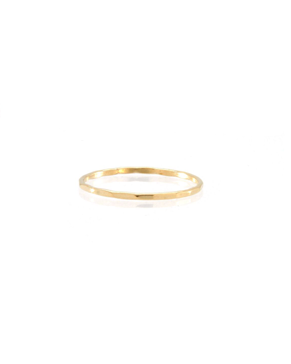 14k gold filled hammer textured thin ring