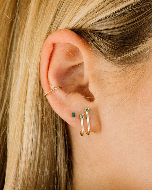 Socialite Stud Earrings - Emerald