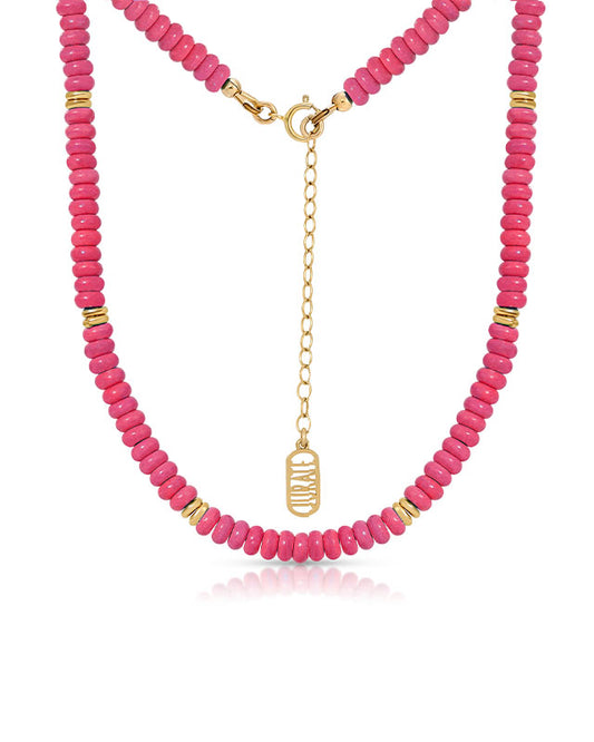 It's A Mood Beaded Necklace - Pink